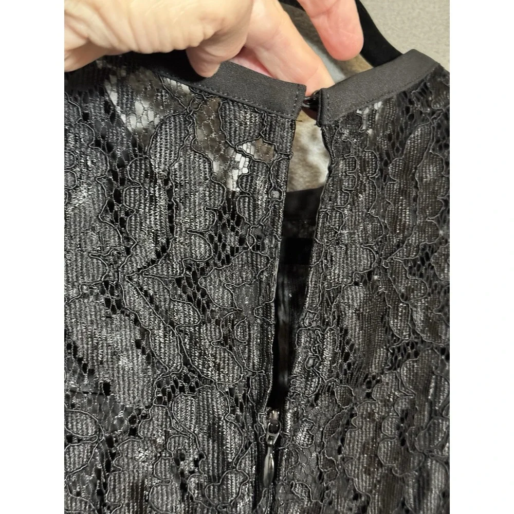 Black Lace‎ Sleeveless Mini Dress Sheath Cocktail Party LBD Scalloped Hem